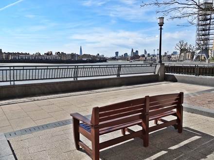Bench with View at Canary Riverside