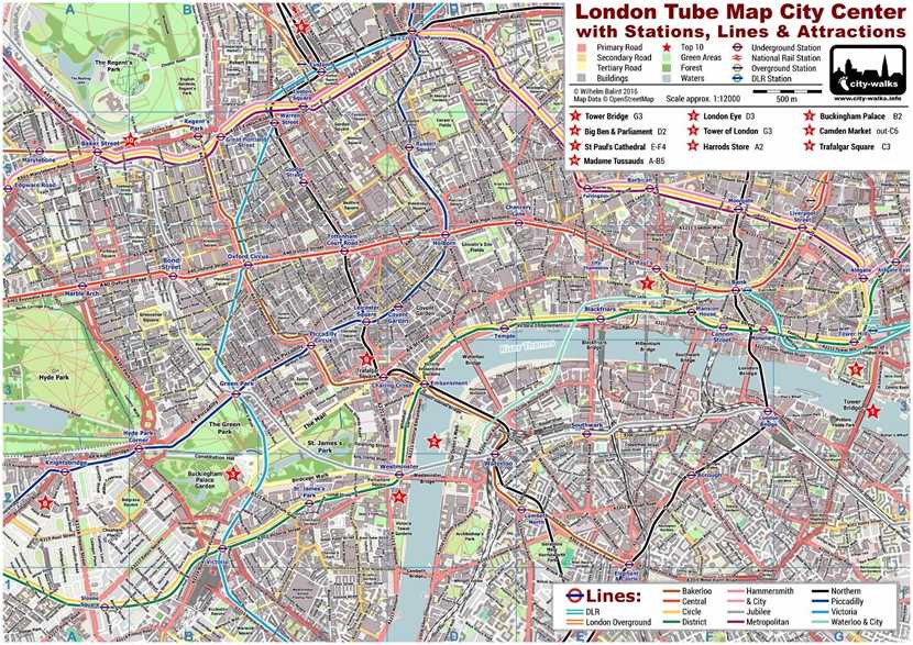 Central London Tube Map with Streets