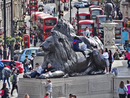 Lion Sculptures at the foot of Nelson's Column