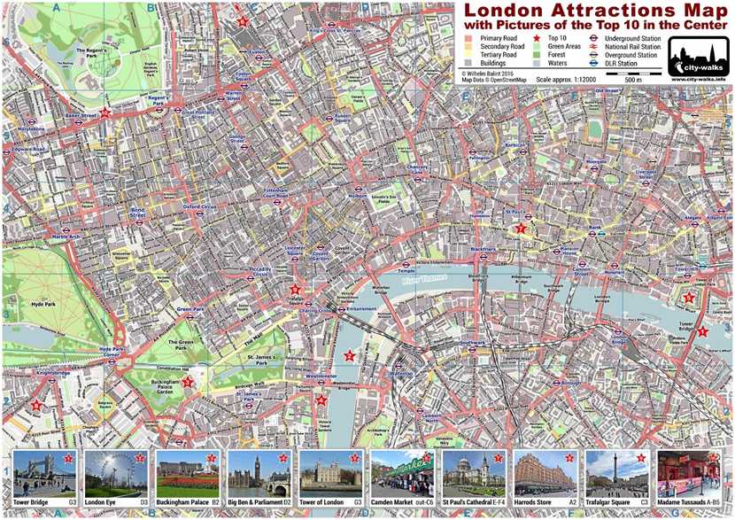Map Of London Attractions Blank Map
