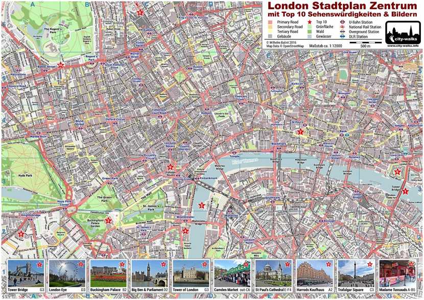 London PDF Stadtplan Sehenswürdigkeiten