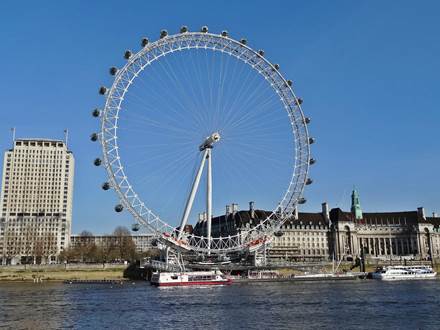 London Eye from North Bank of Thames