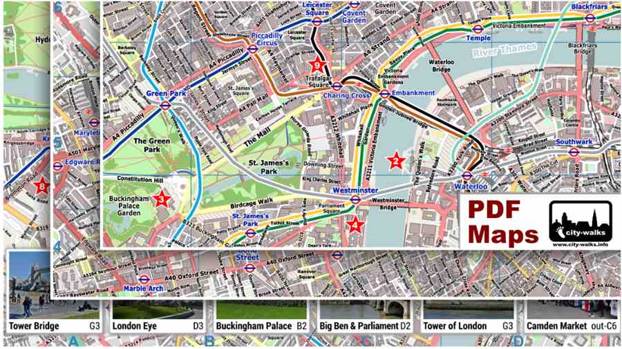 London Tourist Map for Sightseeing - Interactive