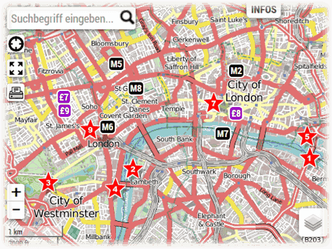 London Stadtplan Zum Entdecken Suchen Drucken