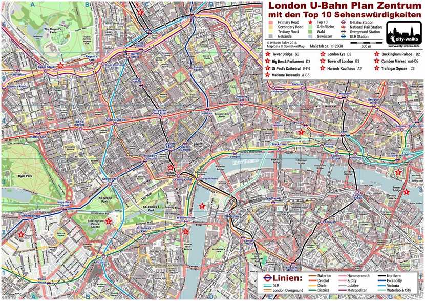 U-Bahn Plan London Zentrum PDF